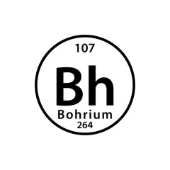 Bh element periodic table icon vector logo design