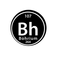 Bh element periodic table icon vector logo design