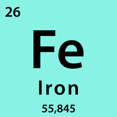 Fe element periodic table icon vector logo design