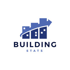 Fototapeta premium building bar chart logo vector icon illustration