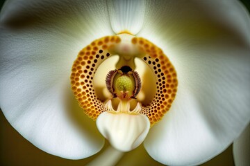 a macro shot of an orchid in the center. Generative AI