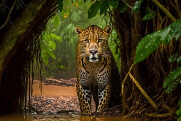 Wild Jaguar in the jungle | Ai Generated animal illustrations/backgrounds/wallpapers/portraits |
