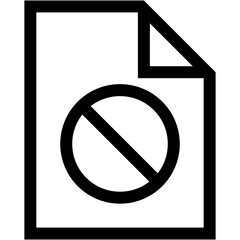 Forbidden File Line Icon 