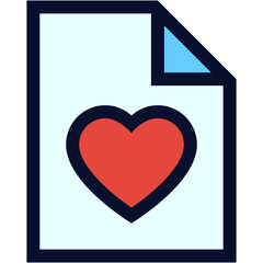 Favorite File. Love Letter Color Icon