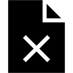 Delete File Glyph Icon