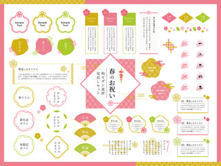 Fototapeta premium 春のお祝い 和フレームセット
