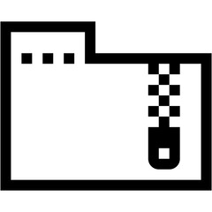 Zipped Folder Line Icon