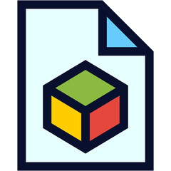 3D File Color Icon