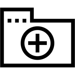 Obraz premium Add Folder Line Icon
