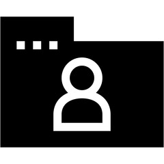 Employee-User Folder Glyph Icon 