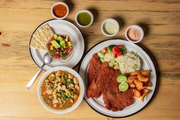 Comida variada mariscos