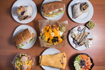 Food with delivery. A set of dishes for the diet