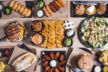 Set of Latin food dishes