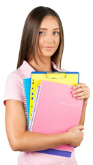 Portrait of a Student with Notebooks