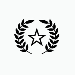 Wreath Icon.Winner Symbol - Vector.    