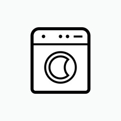 Washing Machine Icon. Laundry Element Symbol - Vector