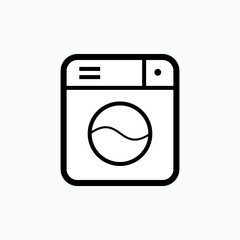 Washing Machine Icon. Laundry Element Symbol - Vector