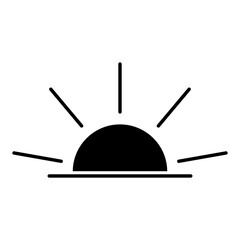 sunrise icon on light background. Vector illustration.
