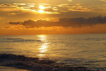 golden sunrise over the sea