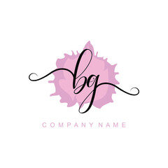 BG initial handwriting logo template vector illustration Background design.