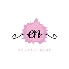 EN initial handwriting logo template vector illustration Background design.