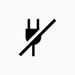 No Plug Icon - Vector Sign and Symbol for Design, Presentation, Website or Apps Elements.