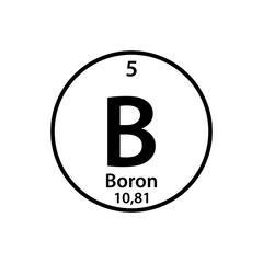 Boron element periodic table icon vector logo design template