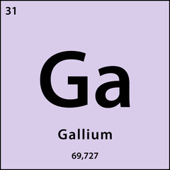 Gallium element periodic table icon vector logo design template