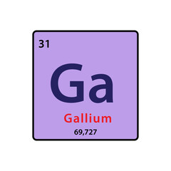 Gallium element periodic table icon vector logo design template