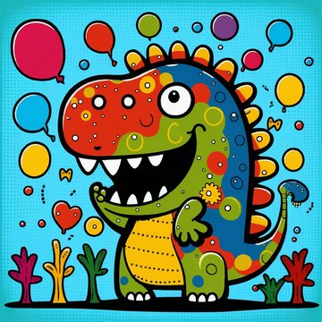 happy dinosaur picture for kids, For children's stories and books to teach letters
