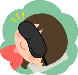 アイマスクを着けて横になる女性