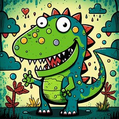 happy dinosaur picture for kids, For children's stories and books to teach letters
