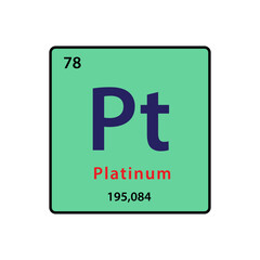Platinum element periodic table icon vector logo design template