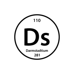 Ds element periodic table icon vector logo design template