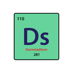 Ds element periodic table icon vector logo design template
