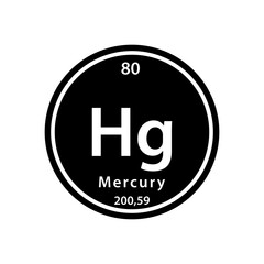 Hg element periodic table icon vector logo design template