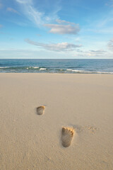 footprints on the beach