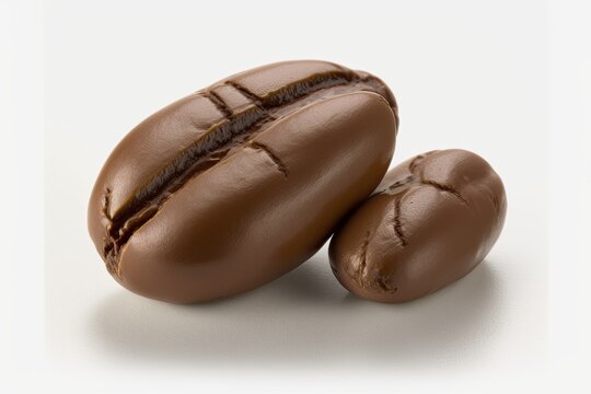 java beans. on a white background, alone. Generative AI