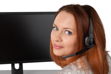 Smiling woman working in customer service