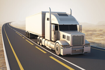truck on the highway, Generative AI	