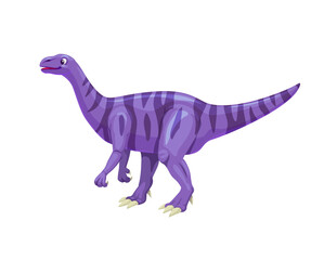 Cartoon Plateosaurus dinosaur character. Paleontology reptile, isolated extinct animal or prehistoric lizard isolated vector cheerful mascot. Mesozoic era herbivorous dinosaur childish personage