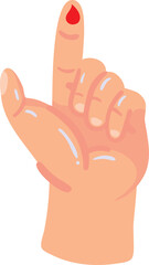 finger with blood drop