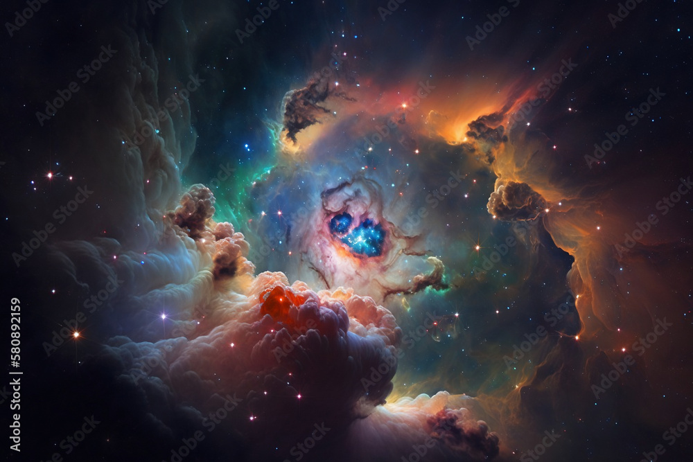 Wall mural space nebula and galaxy