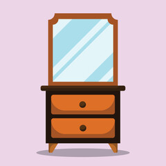 Dressing table icon. Subtable to place on furniture, etc.