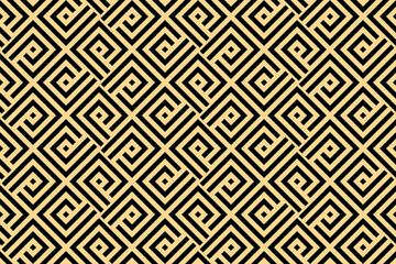 Abstract geometric pattern. A seamless vector background. Gold and black ornament. Graphic modern pattern. Simple lattice graphic design