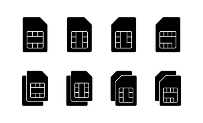 Sim card icon vector for web and mobile app. dual sim card sign and symbol