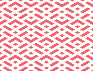 Abstract geometric pattern. A seamless vector background. White and pink ornament. Graphic modern pattern. Simple lattice graphic design