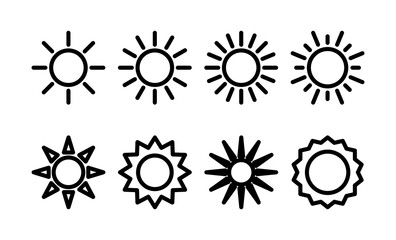 Sun icon vector for web and mobile app. Brightness sign and symbol.