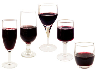 切り抜き透過素材セットー赤ワインのグラス