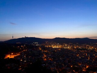 sunset over the city